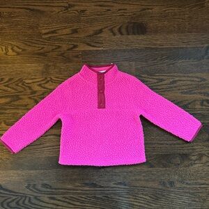 NWT Baby Gap Pink Fleece Quarter Button Pullover Sweater Jacket | 4T